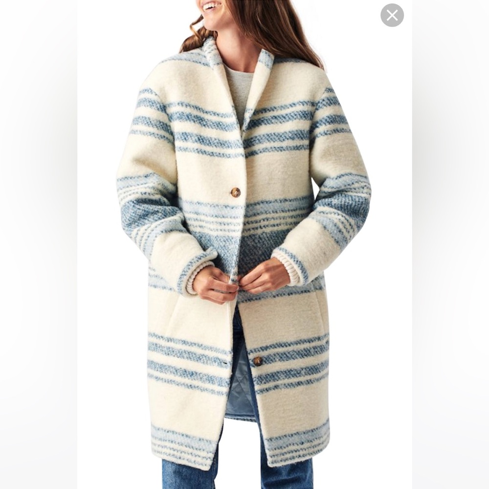 Faherty Denver Wool Blanket Coat M